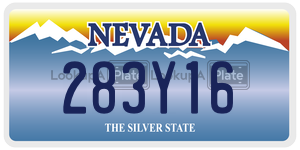 283Y16 license plate in Nevada