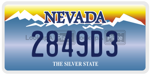 2849D3  license plate in NV