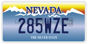 285WZE  license plate in NV