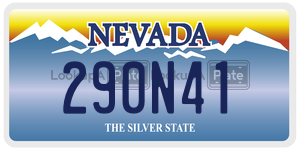 290N41 license plate in Nevada