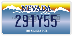 291Y55 license plate in Nevada