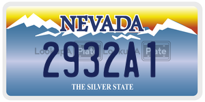 2932A1  license plate in NV