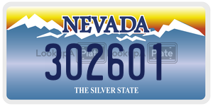 302601 license plate in Nevada
