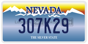 307K29  license plate in NV