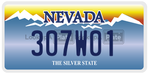 307W01  license plate in NV
