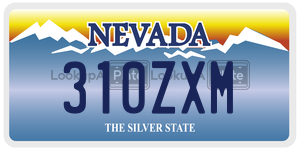 310ZXM  license plate in NV