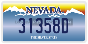 31358D  license plate in NV