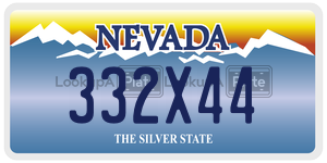 332X44  license plate in NV