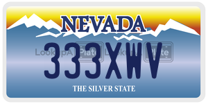 333XWV  license plate in NV
