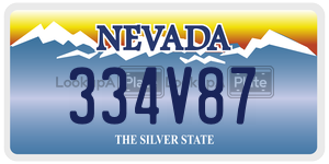 334V87  license plate in NV