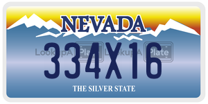 334X16  license plate in NV