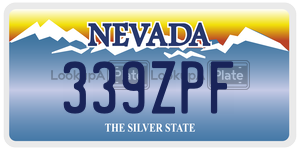 339ZPF  license plate in NV