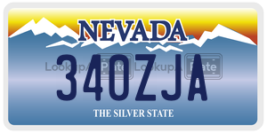 340ZJA license plate in Nevada