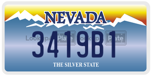 3419B1 license plate in Nevada