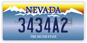 3434A2  license plate in NV