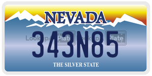 343N85  license plate in NV