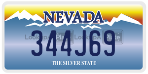 344J69  license plate in NV