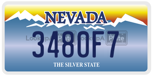 3480F7  license plate in NV