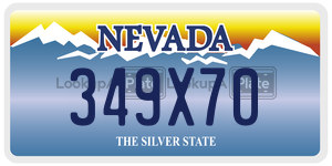 349X70  license plate in NV