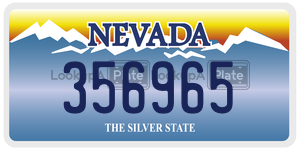 356965 license plate in Nevada