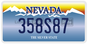 358S87 license plate in Nevada