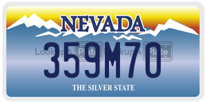 359M70 license plate in Nevada
