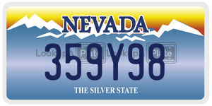 359Y98  license plate in NV