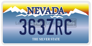 363ZRC  license plate in NV