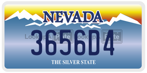 3656D4  license plate in NV