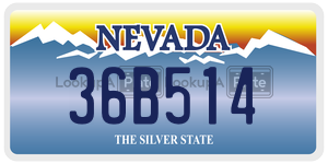 36B514  license plate in NV