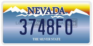3748F0  license plate in NV