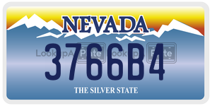 3766B4  license plate in NV