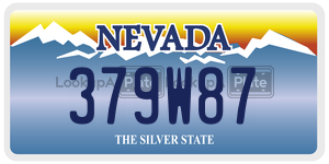 379W87  license plate in NV