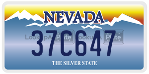 37C647  license plate in NV