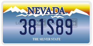 381S89 license plate in Nevada