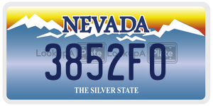3852F0  license plate in NV