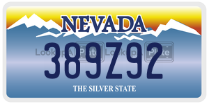 389Z92  license plate in NV