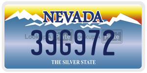 39G972  license plate in NV