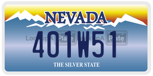 401W51  license plate in NV