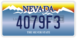 4079F3  license plate in NV