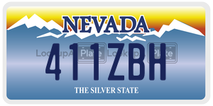 411ZBH license plate in Nevada