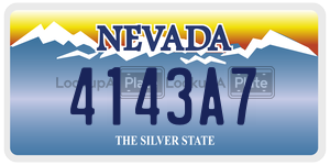 4143A7  license plate in NV