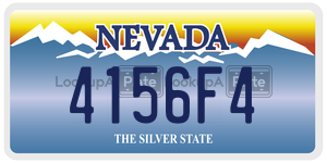 4156F4  license plate in NV