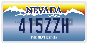 415ZZH  license plate in NV