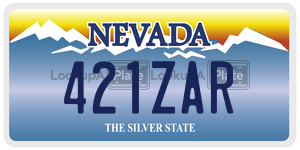 421ZAR  license plate in NV