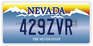 429ZVR  license plate in NV