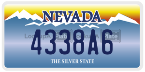 4338A6  license plate in NV