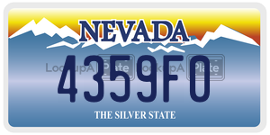 4359F0  license plate in NV