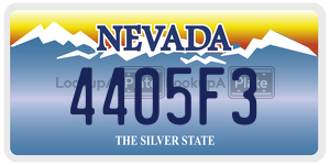 4405F3  license plate in NV