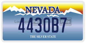 4430B7  license plate in NV